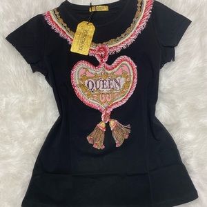 Vinizbena t-shirts with rhinestones